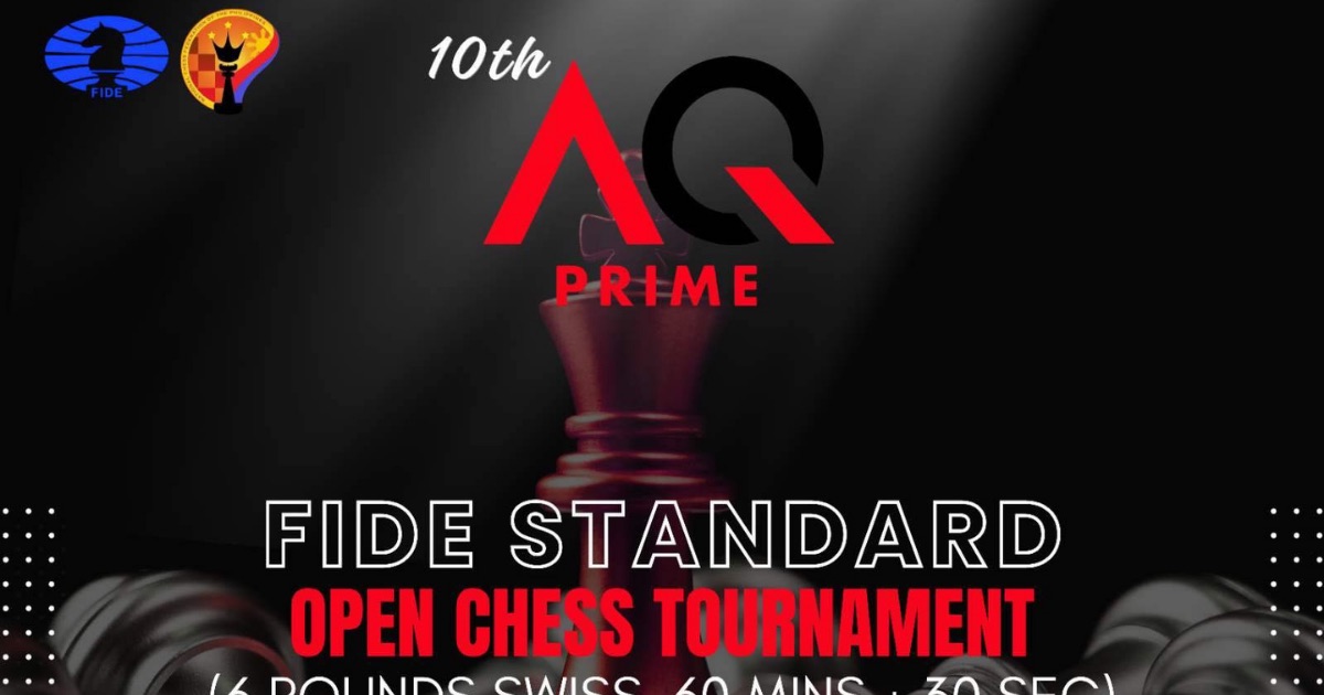 Official poster: 10th AQ Prime FIDE Standard Open Chess Tournament