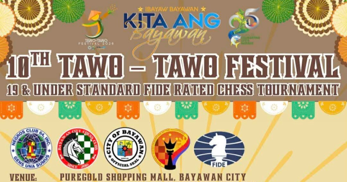 Official poster: 10th Tawo-Tawo Festival 19 & Under Standard FIDE Rated Chess Tournament