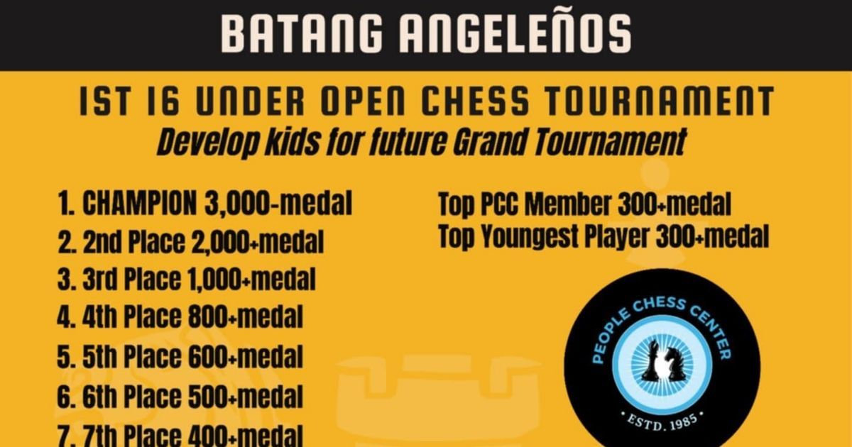 Official poster: 1st 16 Under Open Chess Tournament