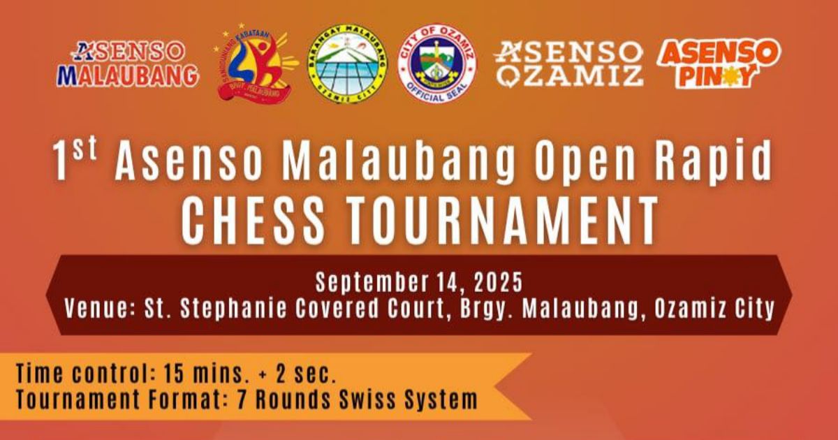 Official poster: 1st Asenso Malaubang Open Rapid Chess Tournament