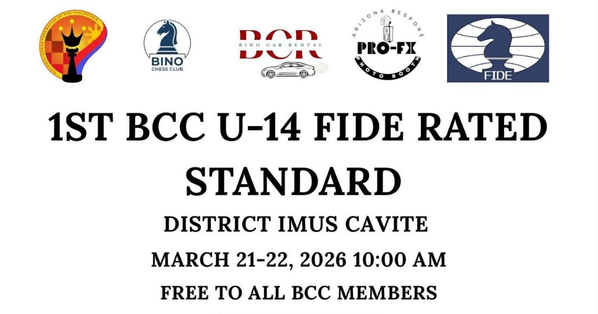 Official poster: 1st BCC U-14 FIDE Rated Standard