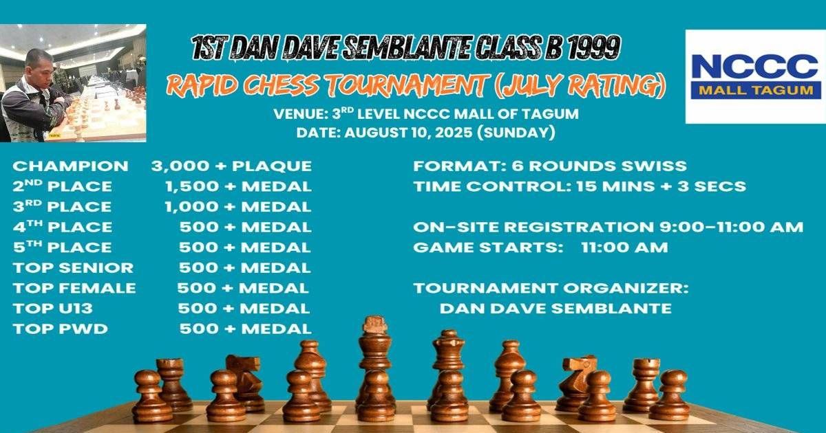 Official poster: 1st Dan Dave C. Semblante Rapid Chess Tournament