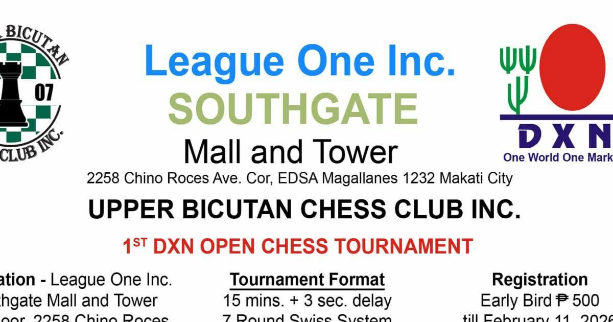 Official poster: 1st DXN Open Chess Tournament