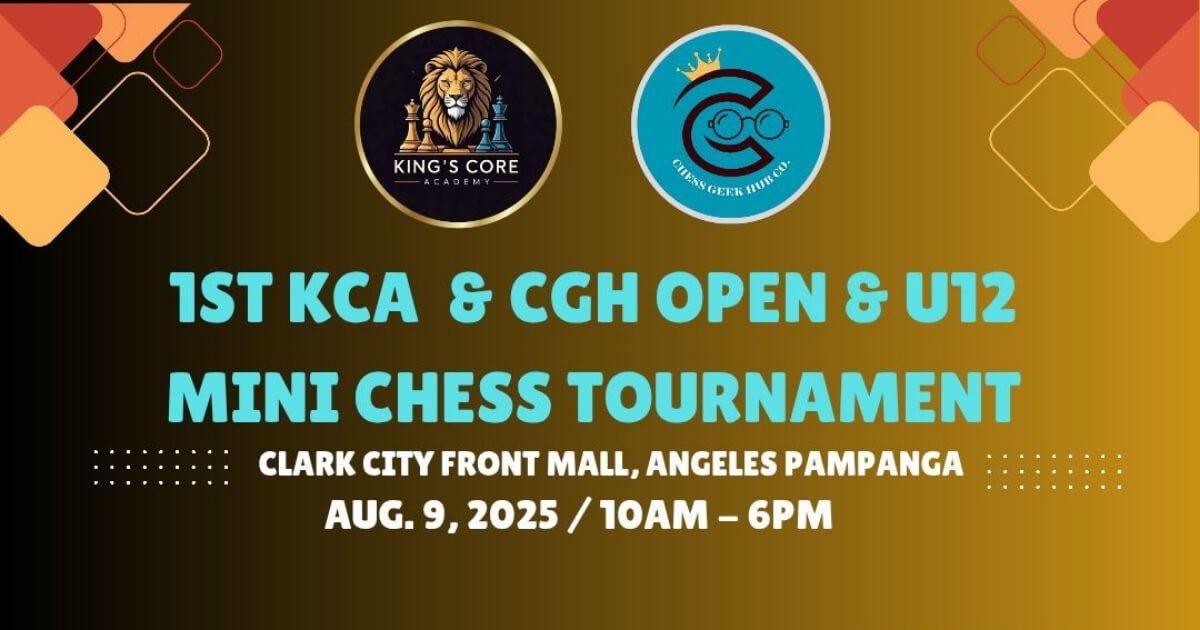 Official poster: 1st KCA & CGH OPEN & U12 Mini Chess Tournament