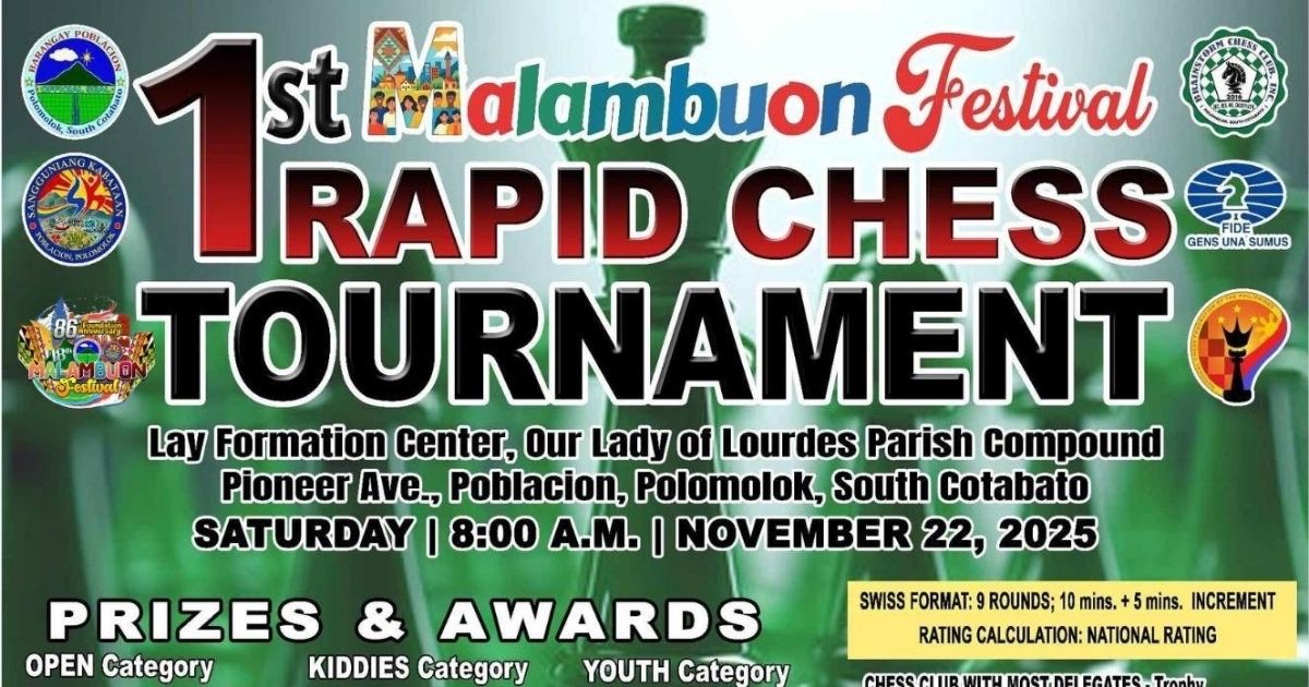Official poster: 1st Malambuon Festival Rapid Chess Tournament