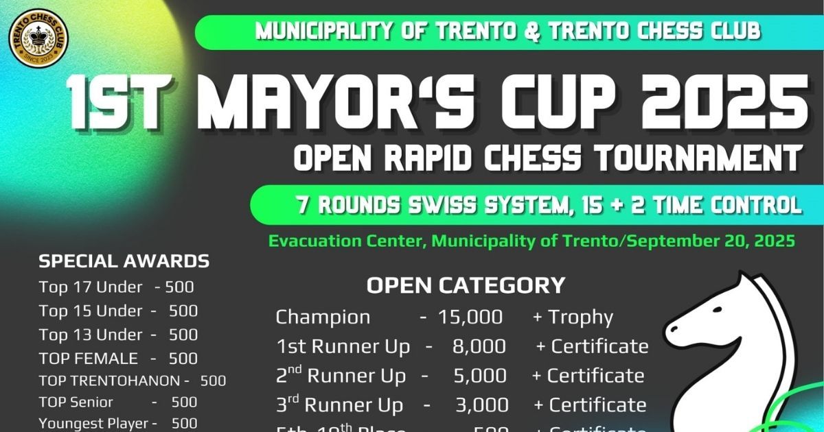 Official poster: 1st Mayor's Cup 2025 Open Rapid Chess Tournament