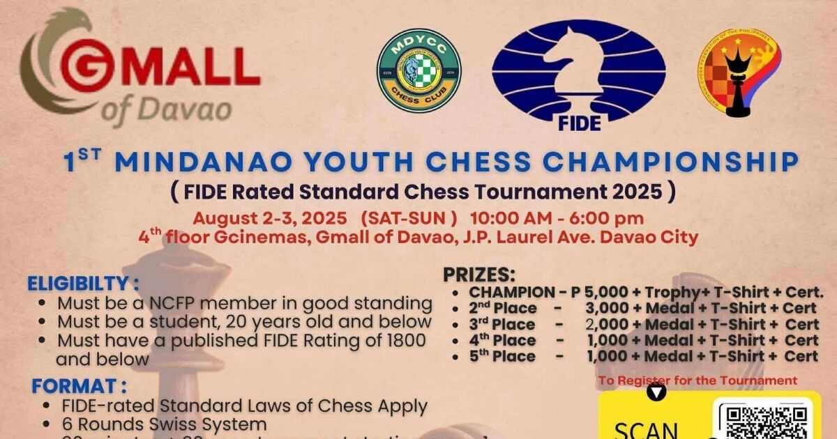 Official poster: 1st Mindanao Youth Chess Championship