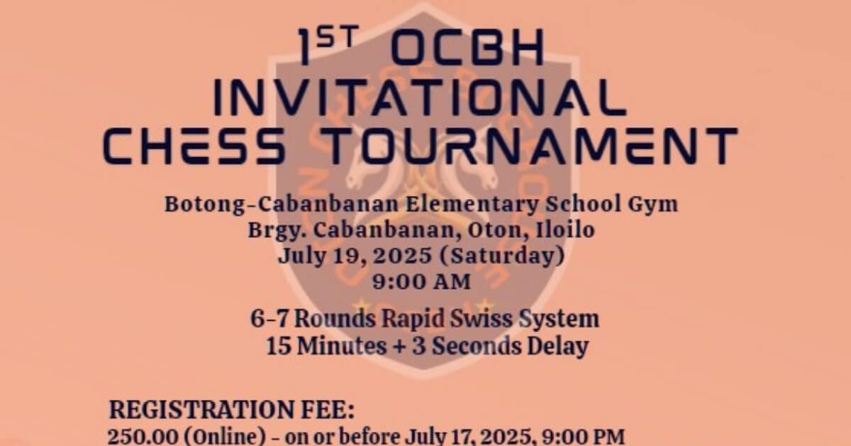 Official poster: 1st OCBH Invitational Chess Tournament