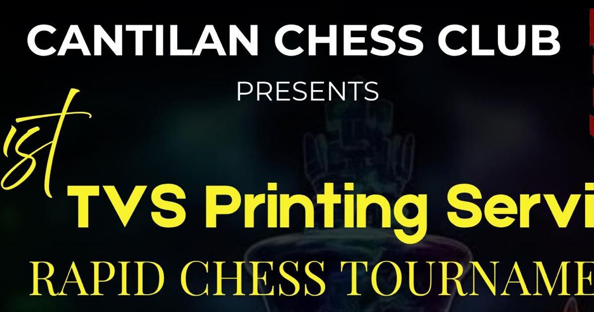 Official poster: 1st TVS Printing Services Rapid Chess Tournament