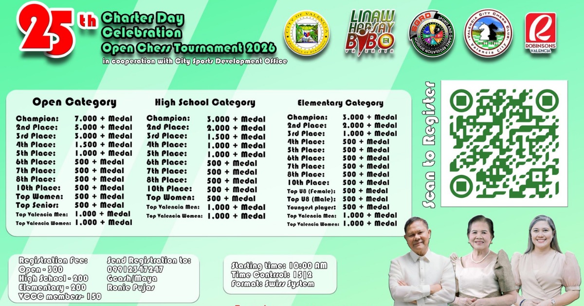 Official poster: 25th Charter Day Celebration Open Chess Tournament