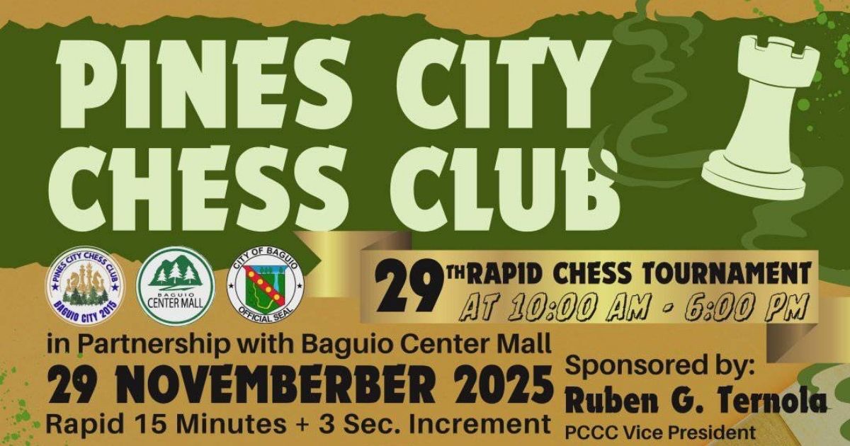 Official poster: 29th Pines City Chess Club Rapid Chess Tournament