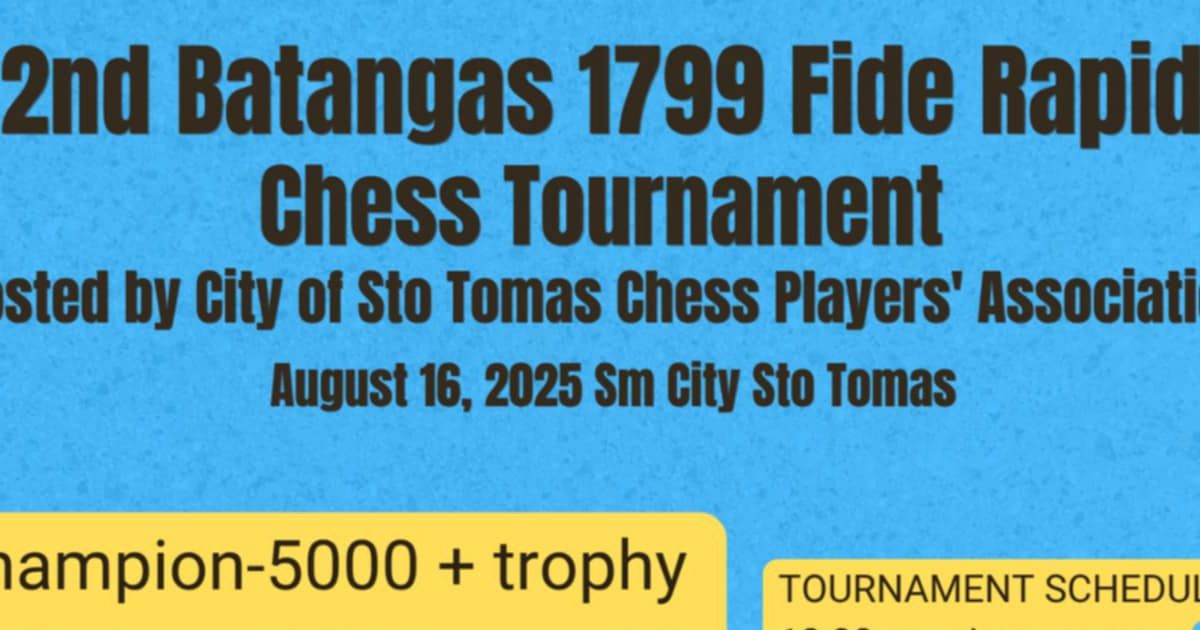 Official poster: 2nd Batangas 1799 FIDE Rapid Chess Tournament