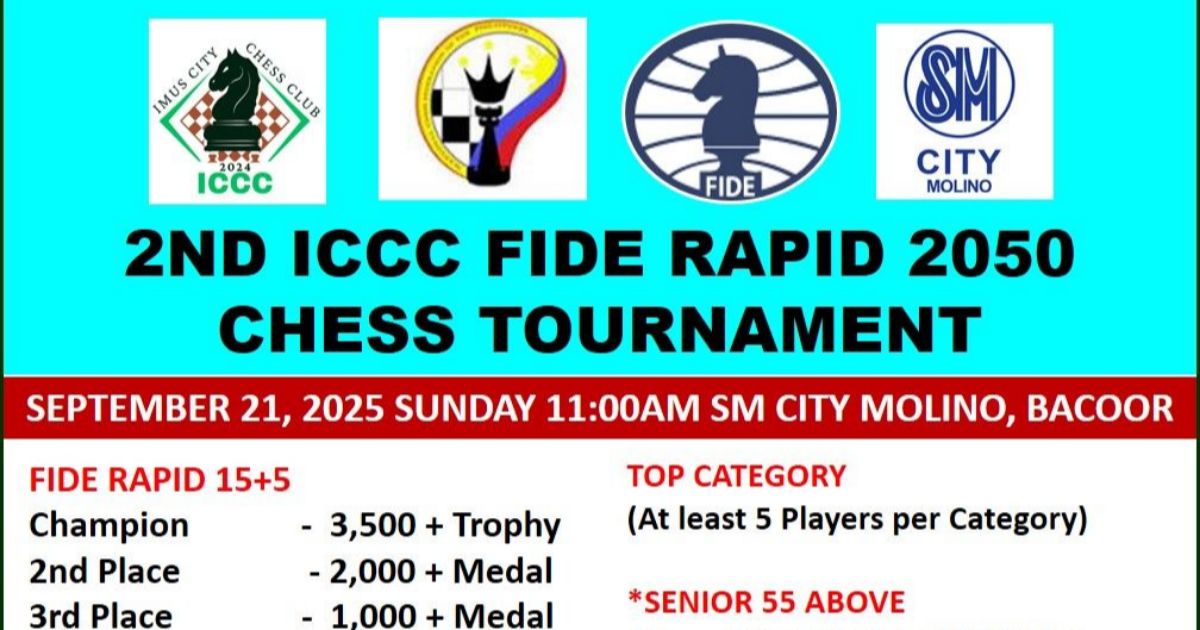 Official poster: 2nd ICCC FIDE Rated Rapid 2050 Chess Tournament