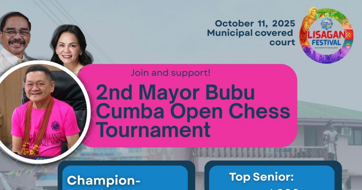 Official poster: 2nd Mayor Bubu Cumba Open Chess Tournament