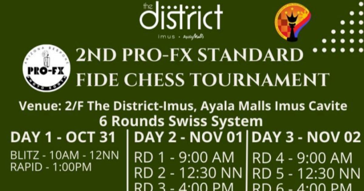 Official poster: 2nd Pro-FX Standard FIDE Chess Tournament