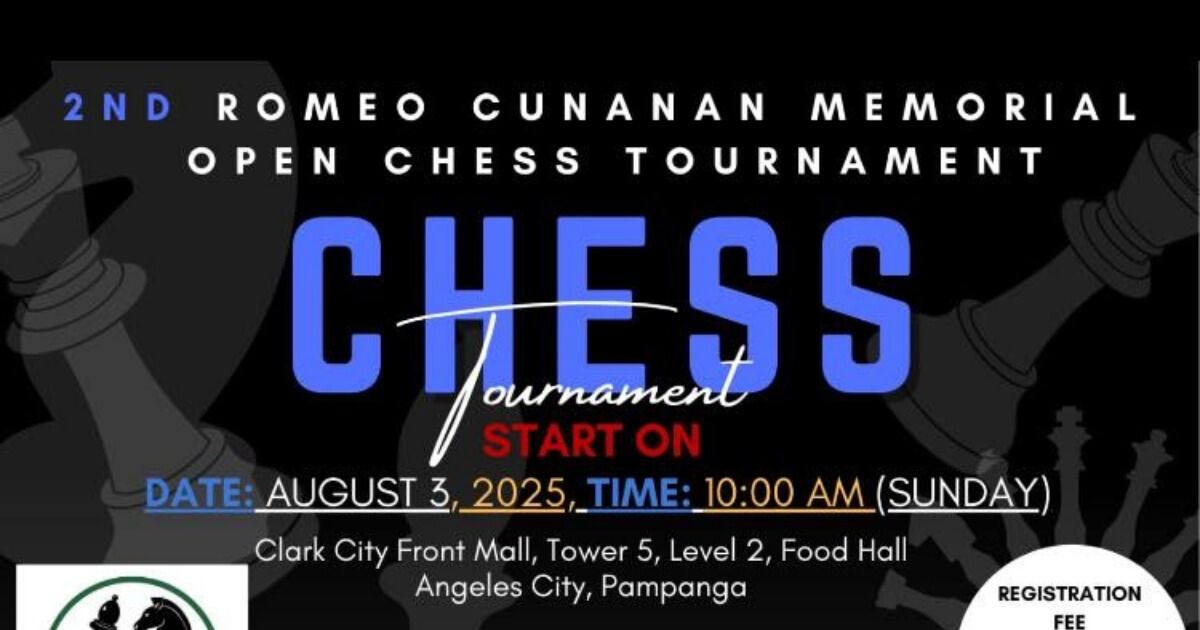 Official poster: 2nd Romeo Cunanan Memorial Open Chess Tournament