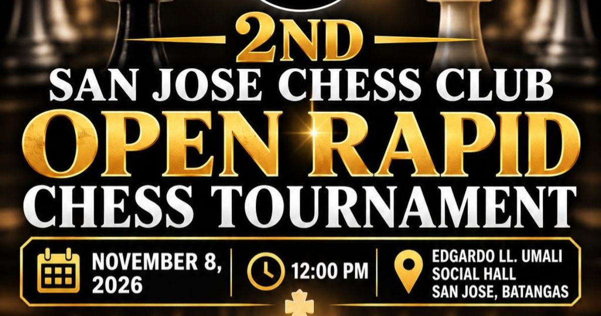 Official poster: 2nd San Jose Chess Club Open Rapid Chess Tournament
