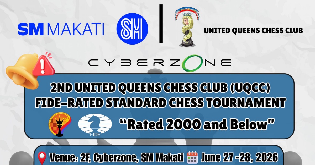 Official poster: 2nd United Queens Chess Club (UQCC) FIDE-Rated Standard Chess Tournament