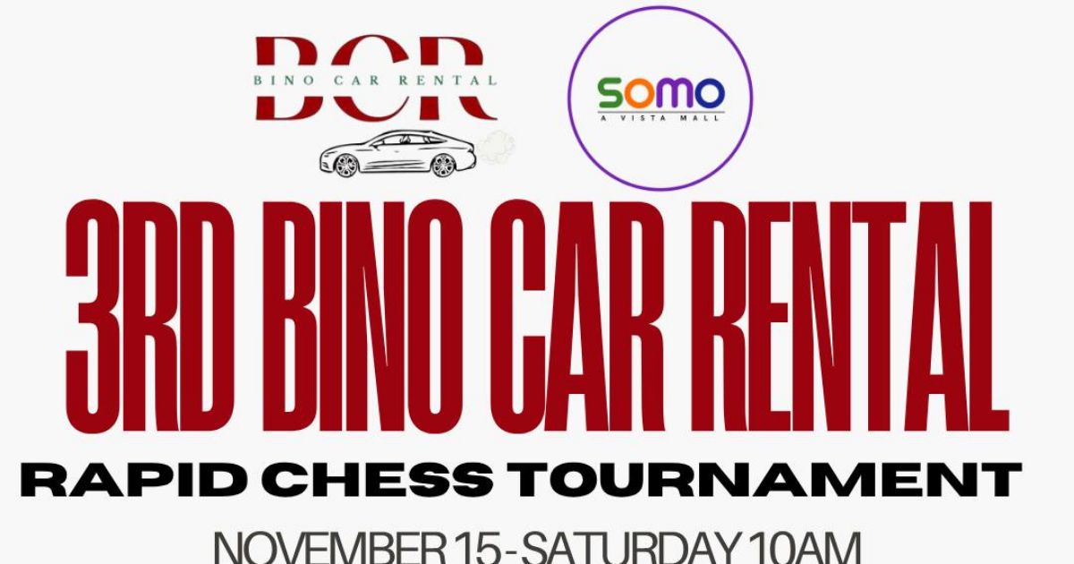 Official poster: 3rd Bino Car Rental Rapid Chess Tournament