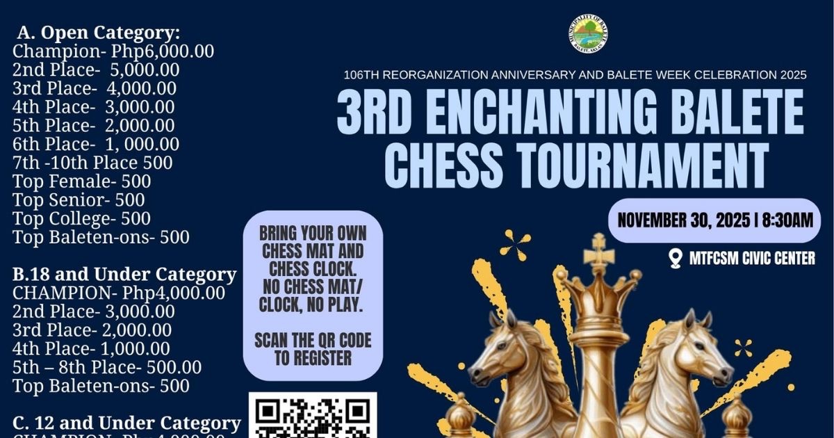 Official poster: 3rd Enchanting Balete Chess Tournament