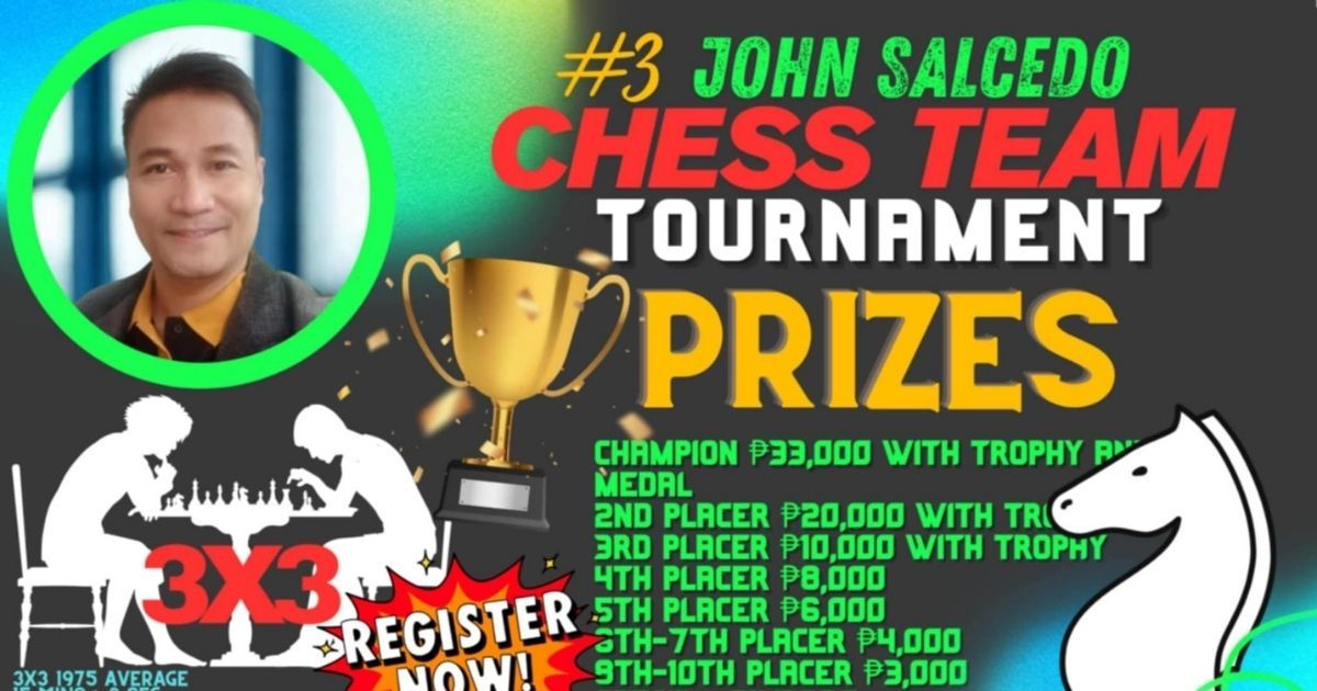 Official poster: 3rd John Salcedo Chess Team Tournament