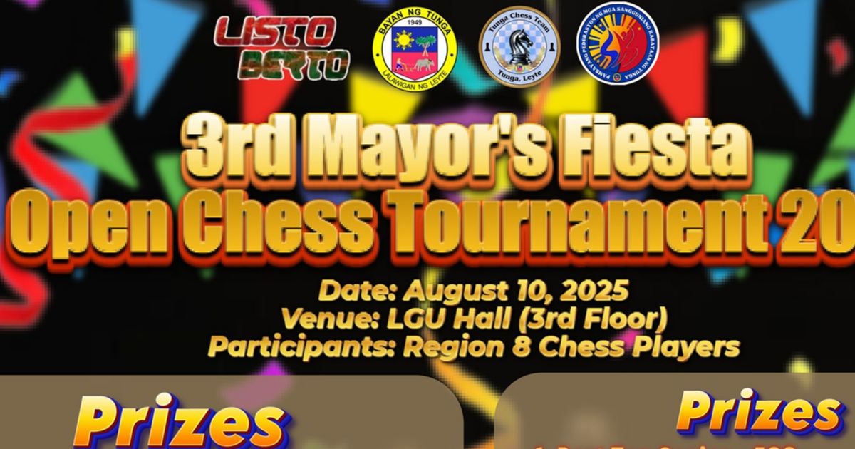 Official poster: 3rd Mayor's Fiesta Open Chess Tournament 2025