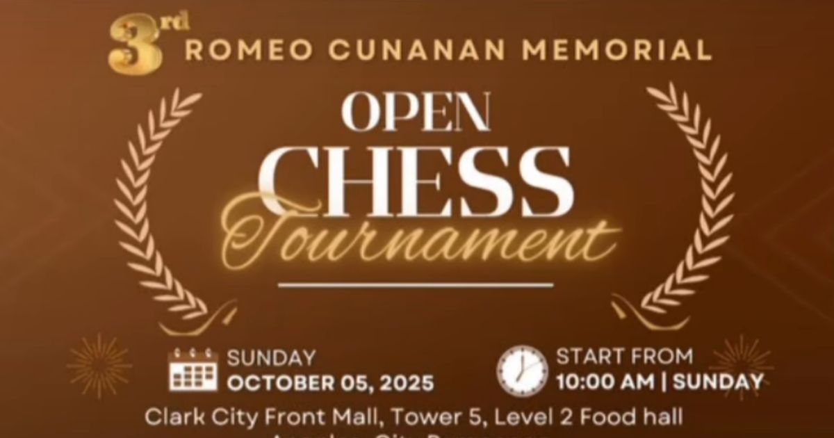 Official poster: 3rd Romeo Cunanan Memorial Open Chess Tournament