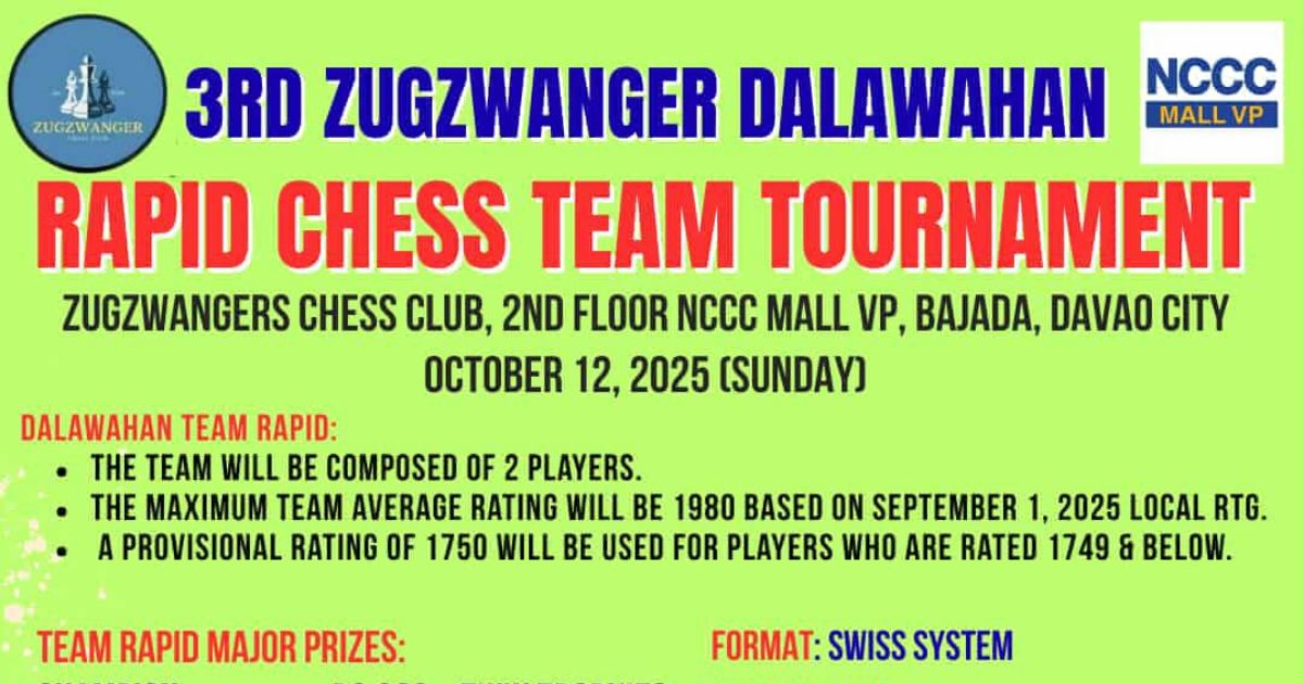 Official poster: 3rd Zugzwanger Dalawahan Rapid Chess Tournament