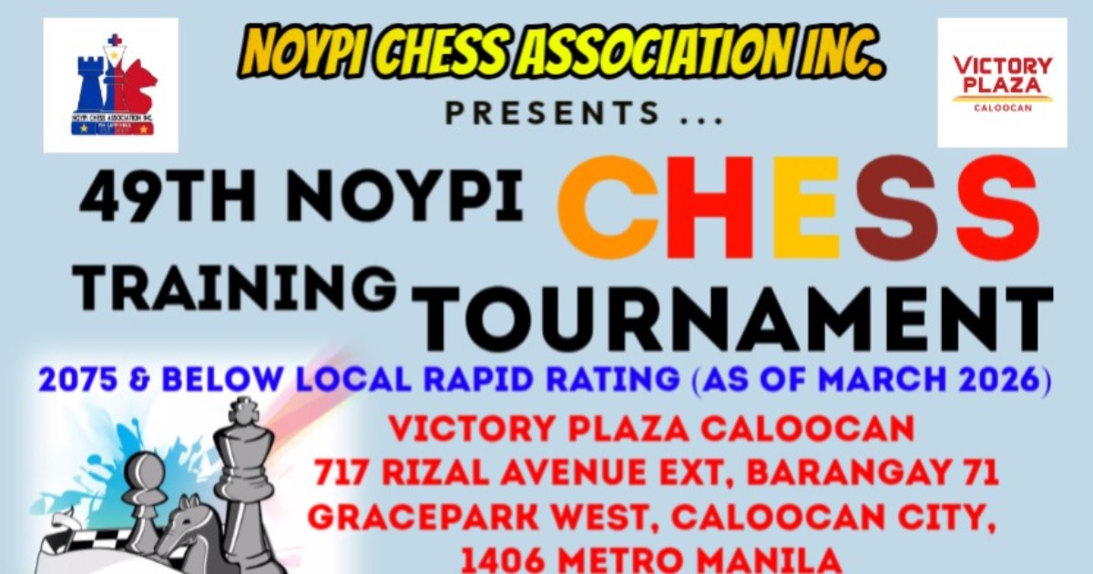 Official poster: 49th NOYPI X Victory Plaza Caloocan Chess Training Tournament