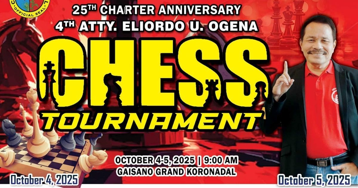 Official poster: 4th Atty. Eliordo U. Ogena Chess Tournament