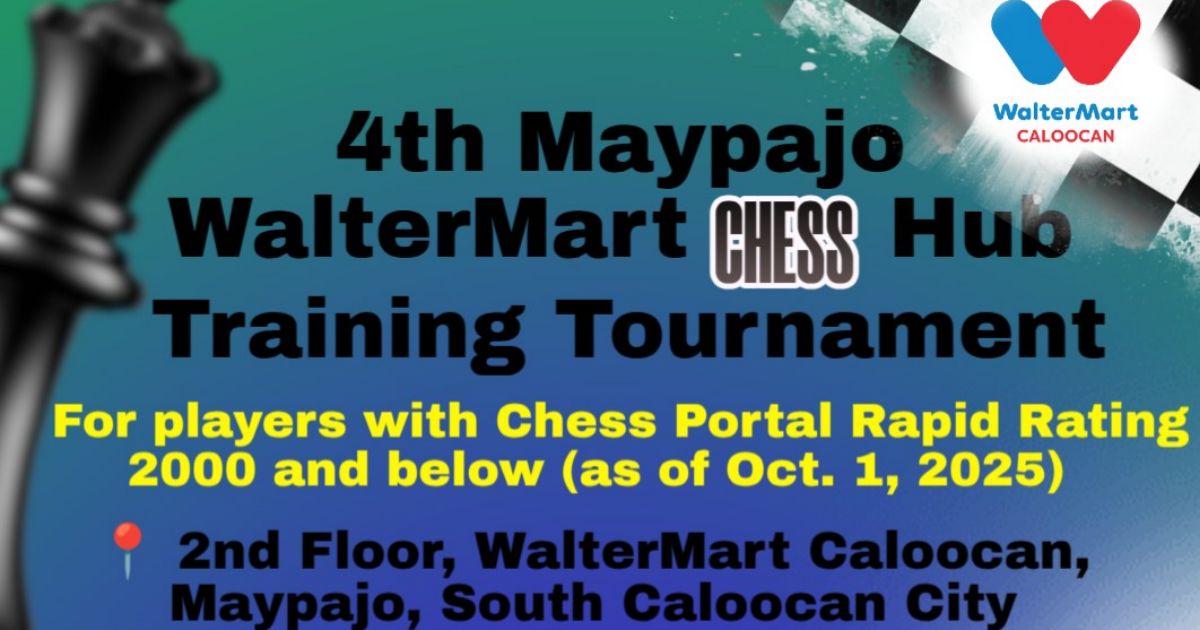 Official poster: 4th Maypajo WalterMart Chess Hub Training Tournament