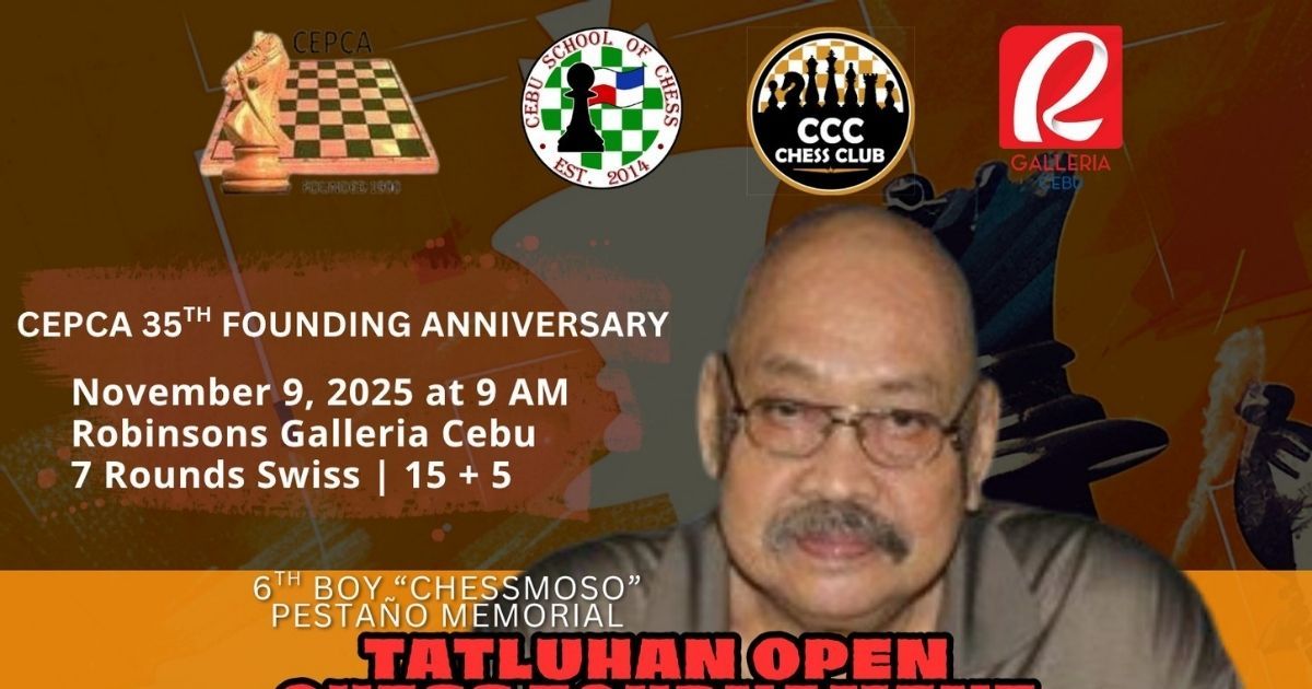Official poster: 6th Boy 'Chessmoso' Pestaño Memorial Tatluhan Open Chess Tournament