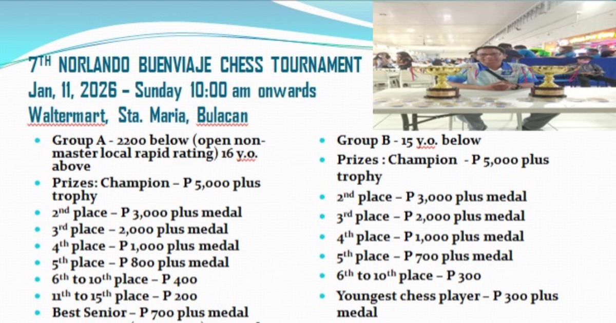 Official poster: 7th Norlando Buenviaje Chess Tournament