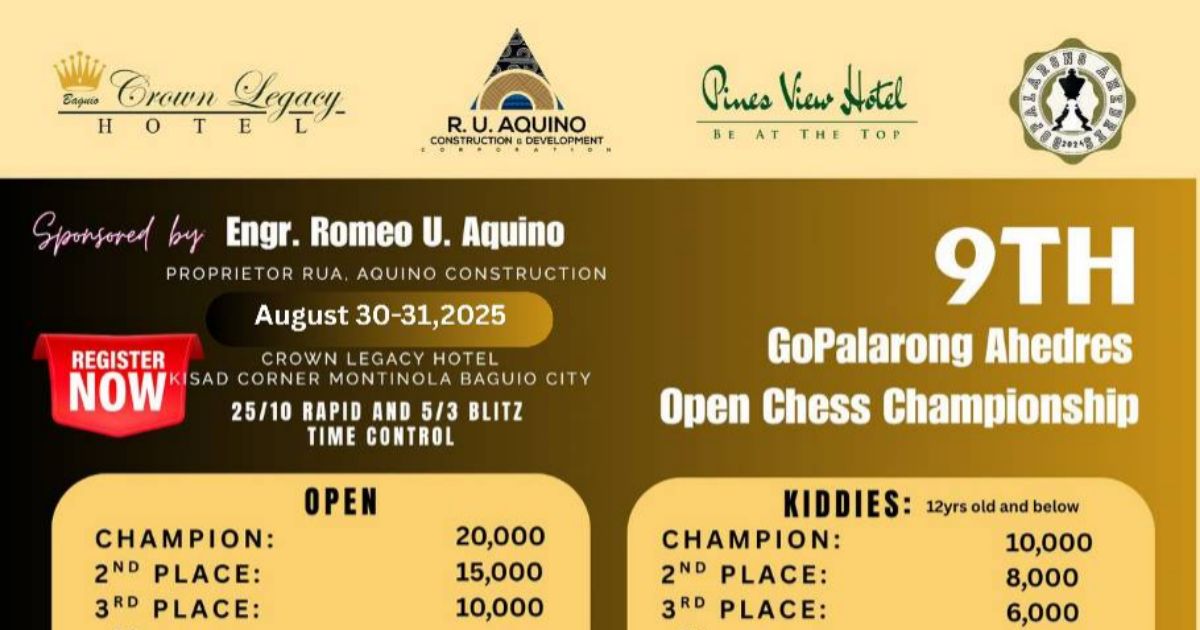 Official poster: 9th GoPalarong Ahedres Open Chess Championship