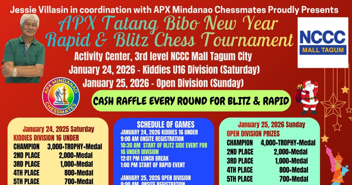 Official poster: APX Tatang Bibo New Year Rapid & Blitz Chess Tournament