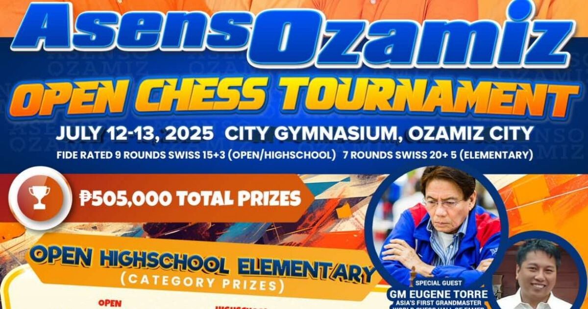 Official poster: Asenso Ozamiz Open Chess Tournament
