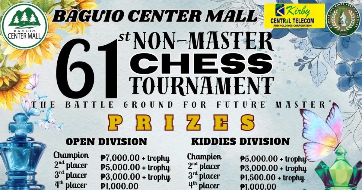 Official poster: Baguio Center Mall's 61th Non-Master Chess Tournament