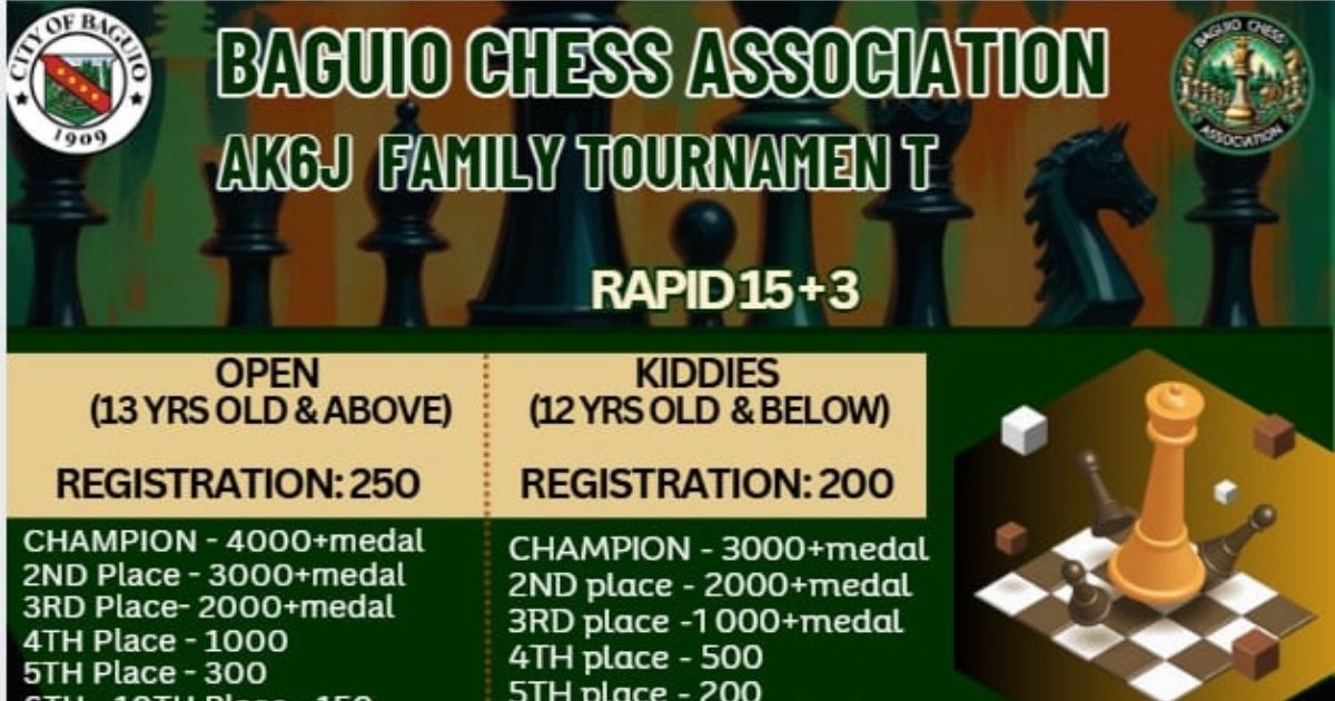 Official poster: Baguio Chess Association AK6J Family Tournament