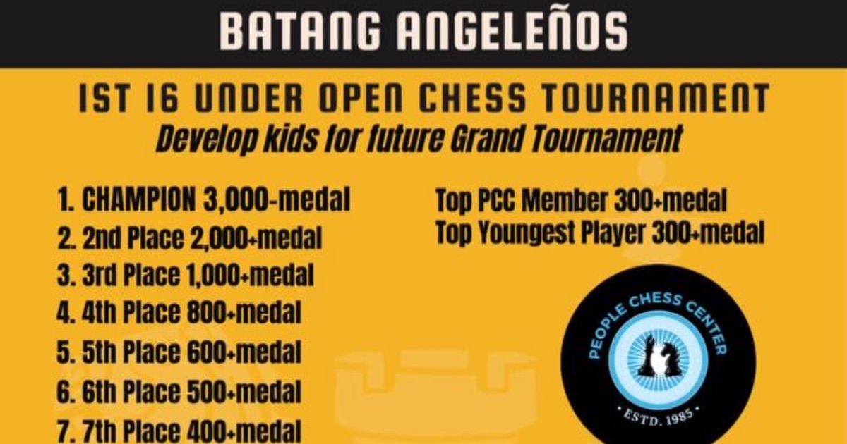 Official poster: Batang Angelenos 1st U16 Chess Tournament