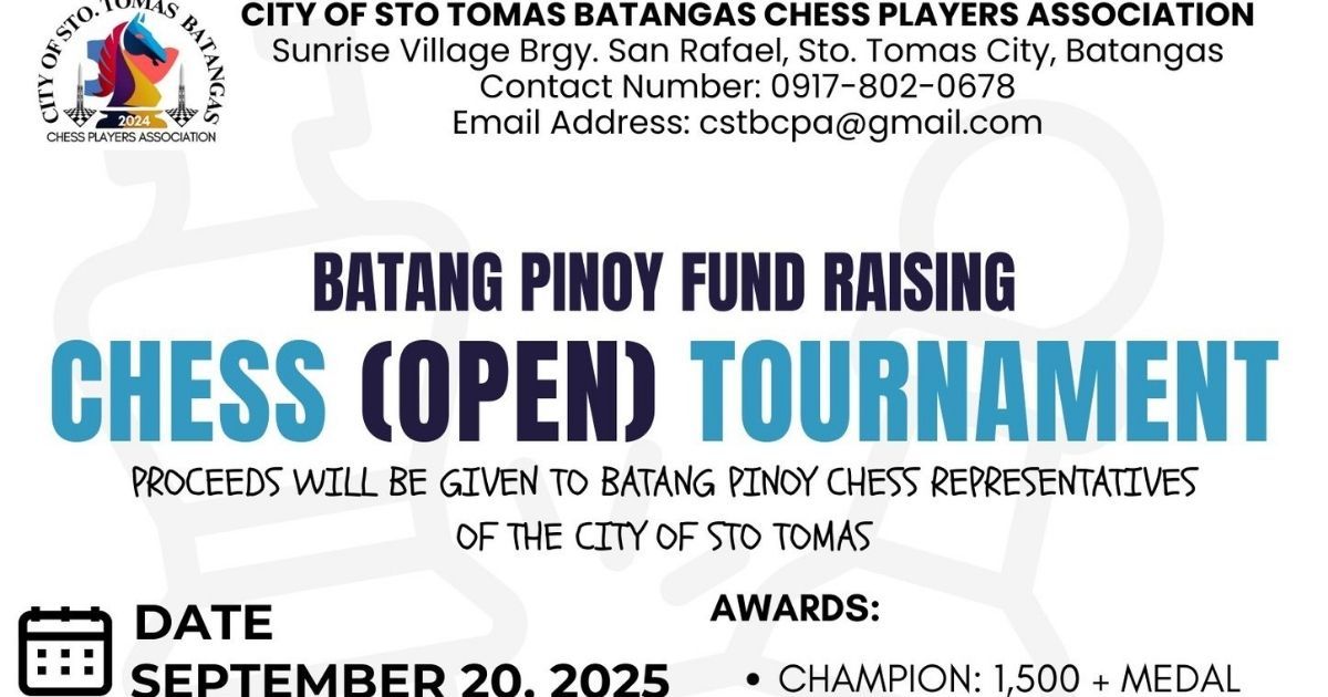 Official poster: Batang Pinoy Fund Raising Chess (Open) Tournament