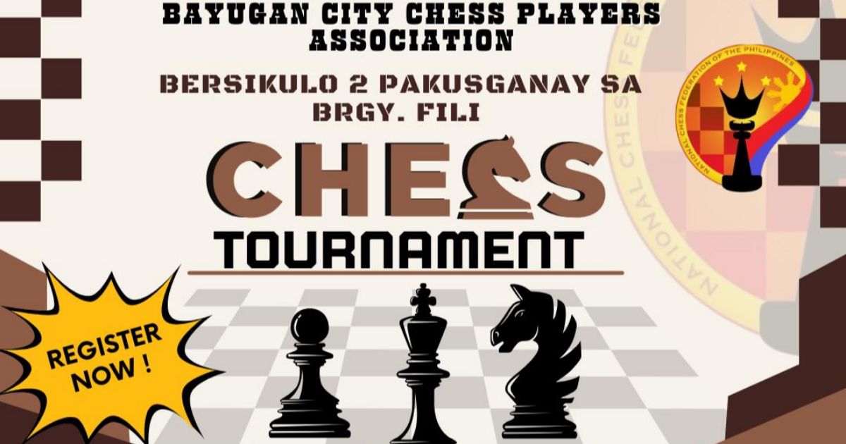 Official poster: Bayugan City Chess Players Association Chess Tournament