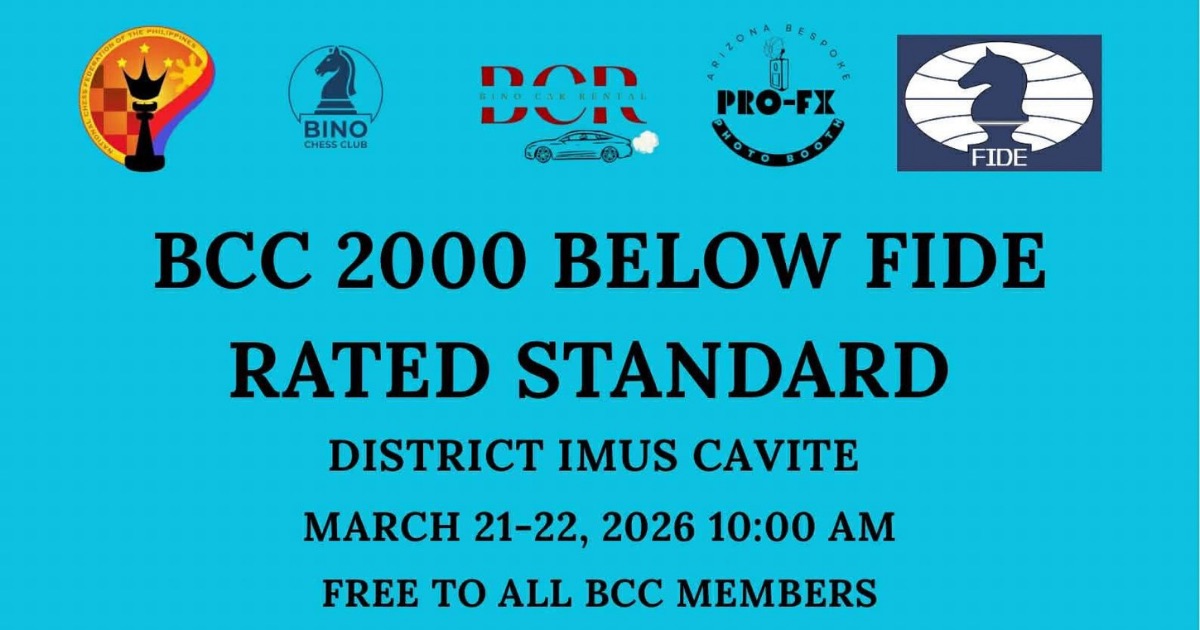 Official poster: BCC 2000 Below FIDE Rated Standard