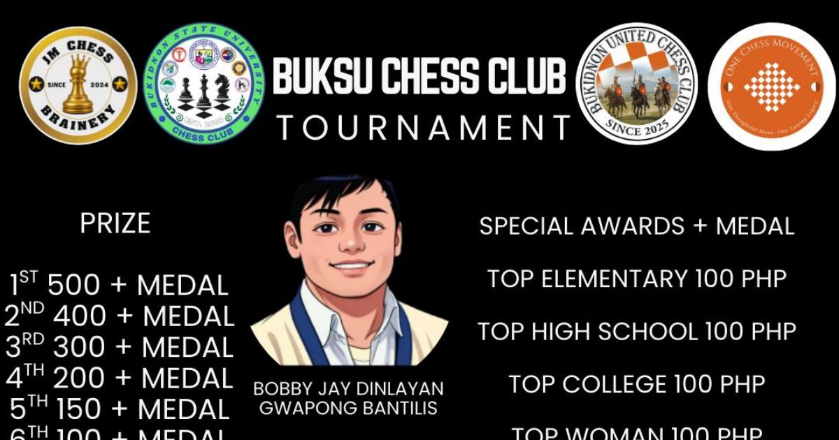 Official poster: Buksu Chess Club Tournament