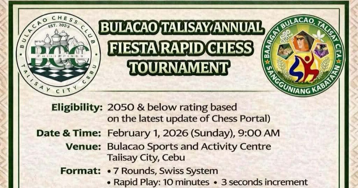 Official poster: Bulacao Talisay Annual Fiesta Rapid Chess Tournament