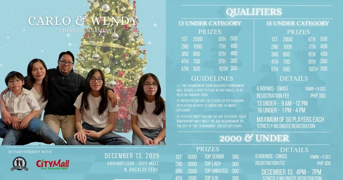 Official poster: Carlo & Wendy Chess Tournament: Christmas Special