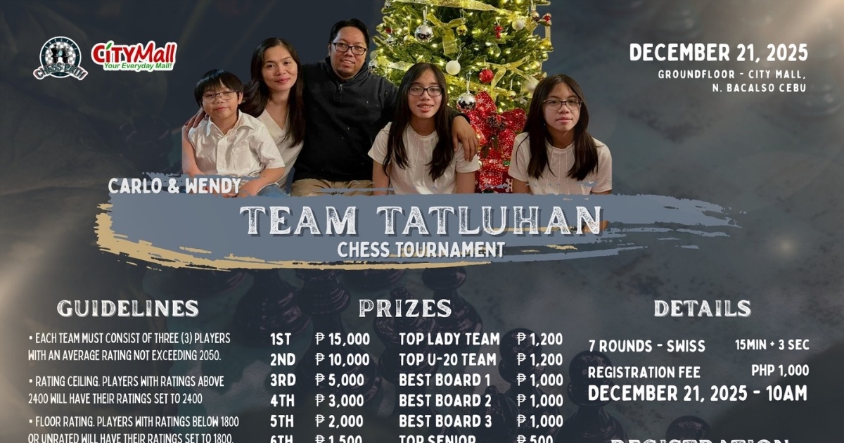 Official poster: Carlo & Wendy Team Tatluhan Chess Tournament