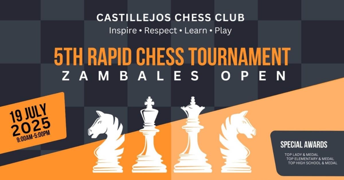 Official poster: Castillejos Chess Club 5th Rapid Chess Tournament Zambales Open