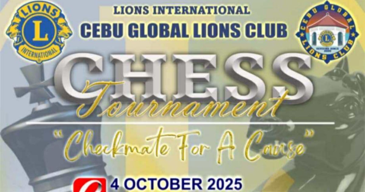 Official poster: Cebu Global Lions Club Chess Tournament Checkmate For A Cause