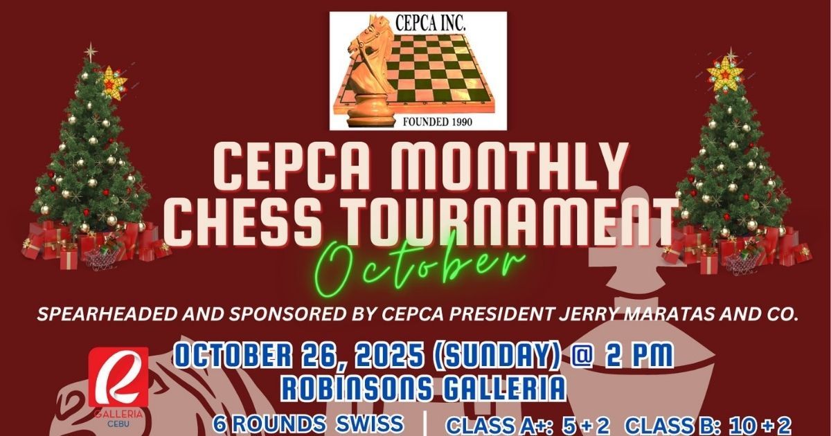 Official poster: CEPCA Monthly Chess Tournament October Edition
