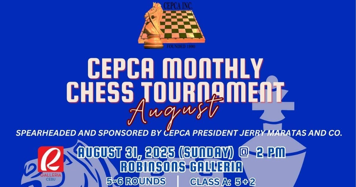 Official poster: CEPCA Monthly Chess Tournament August Edition
